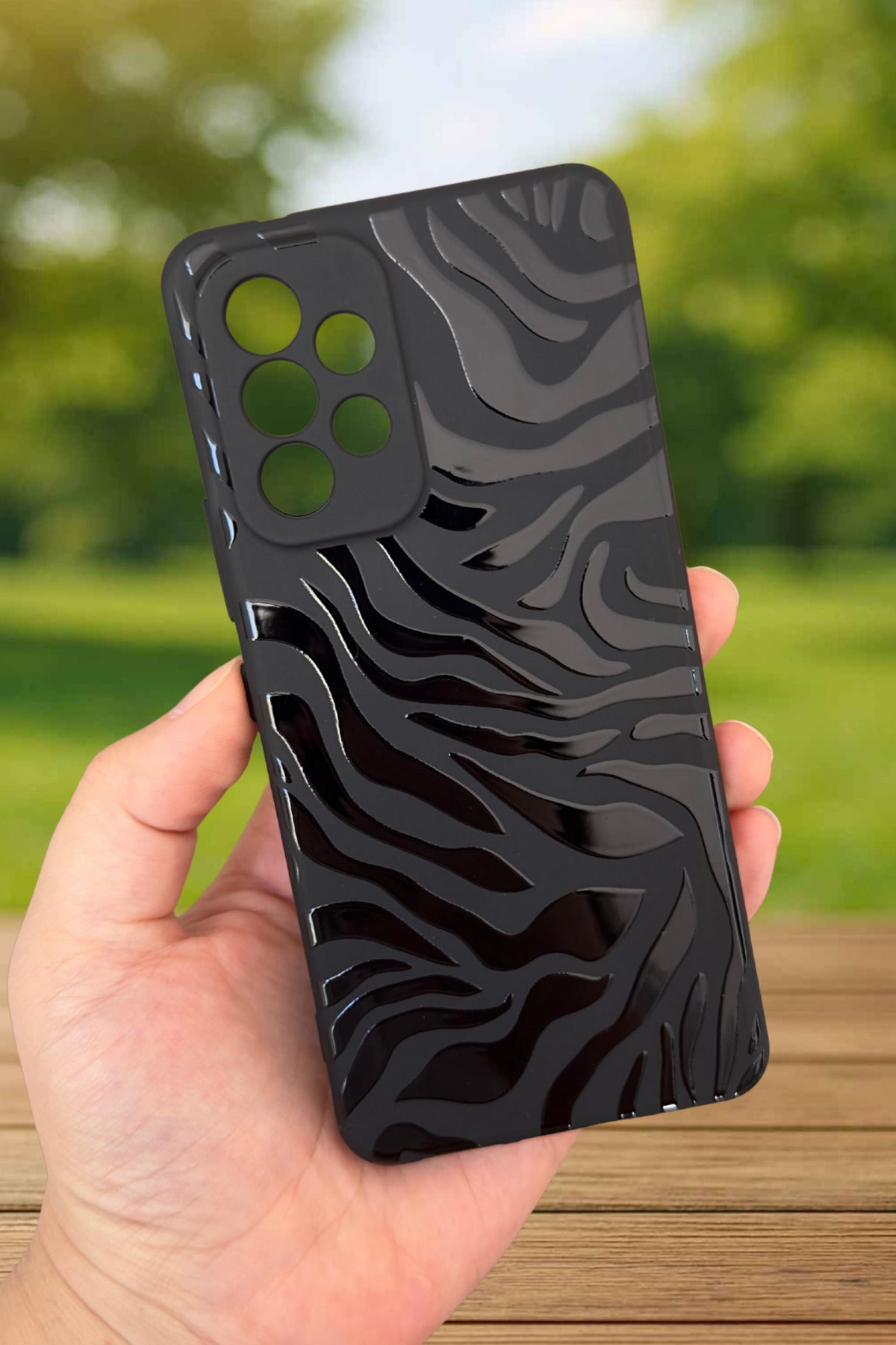 Samsung Galaxy A53 Uyumlu Zebra Desenli Silikon Darbe Emici Klasik Korumalı Rubber Kılıf