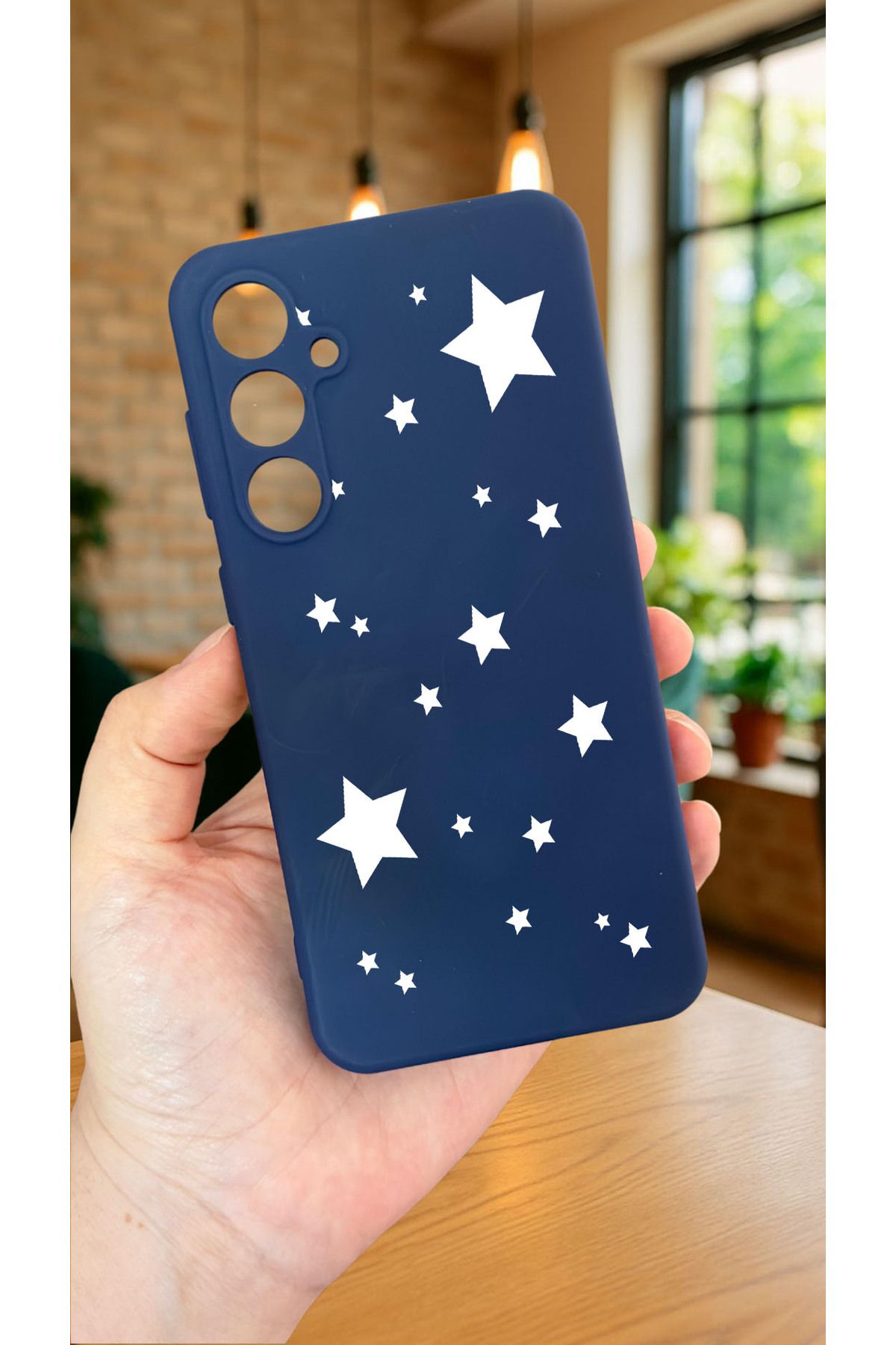 Samsung Galaxy A35 -MİNİ YILDIZ DESENLİ Silikon Darbe Emici Klasik Korumalı Rubber Kılıf