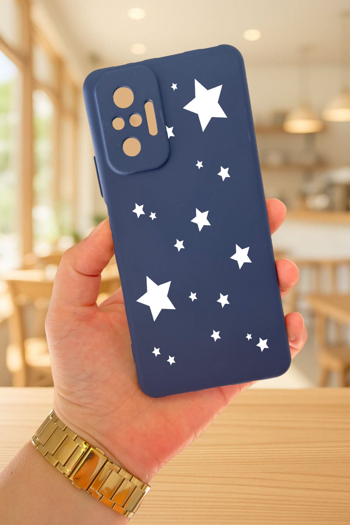 Xiaomi Redmi Note 1O Pro MİNİ YILDIZ DESENLİ Silikon Darbe Emici Klasik Korumalı Rubber Kılıf
