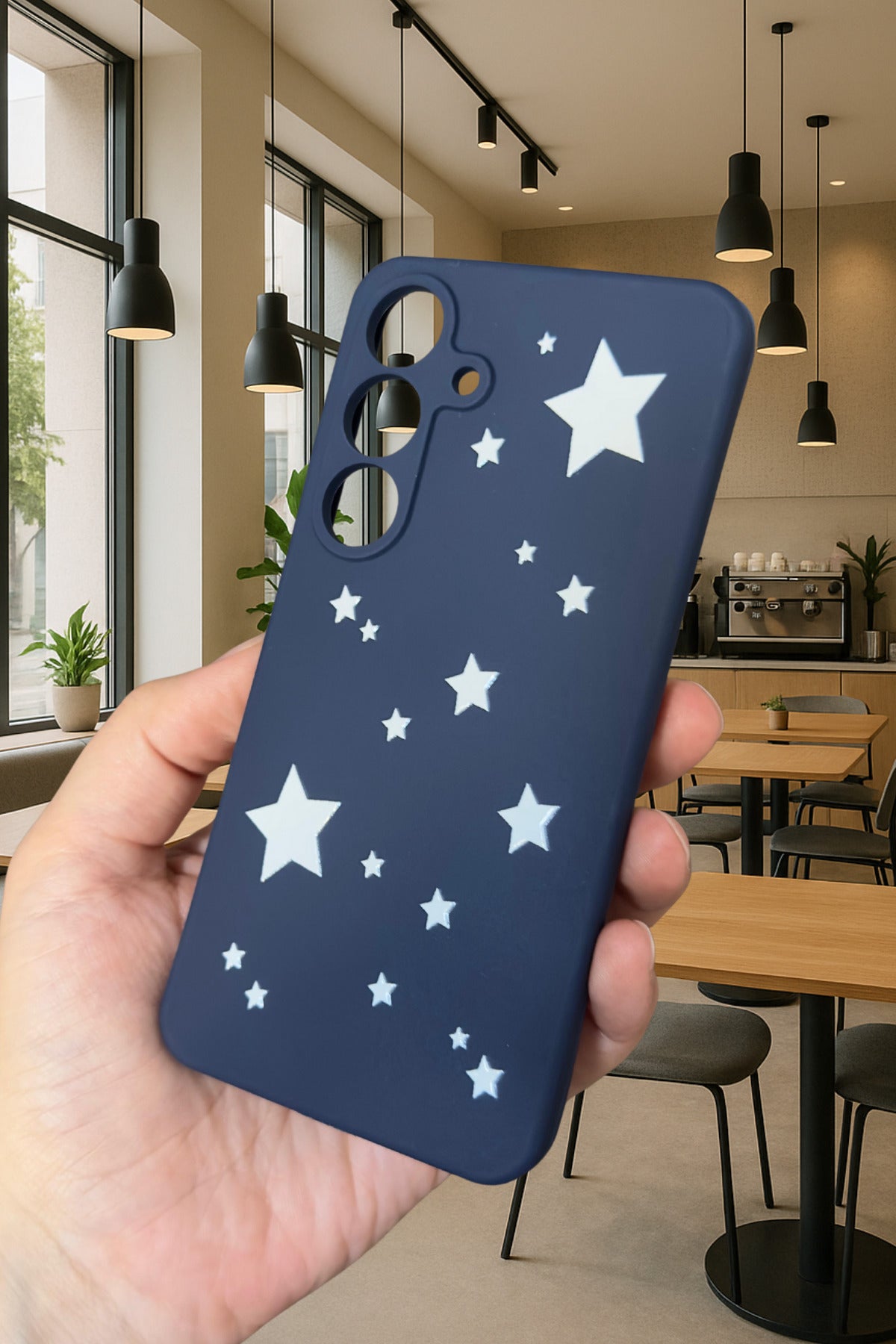 Samsung Galaxy A16 - MİNİ YILDIZ DESENLİ Silikon Darbe Emici Klasik Korumalı Rubber Kılıf