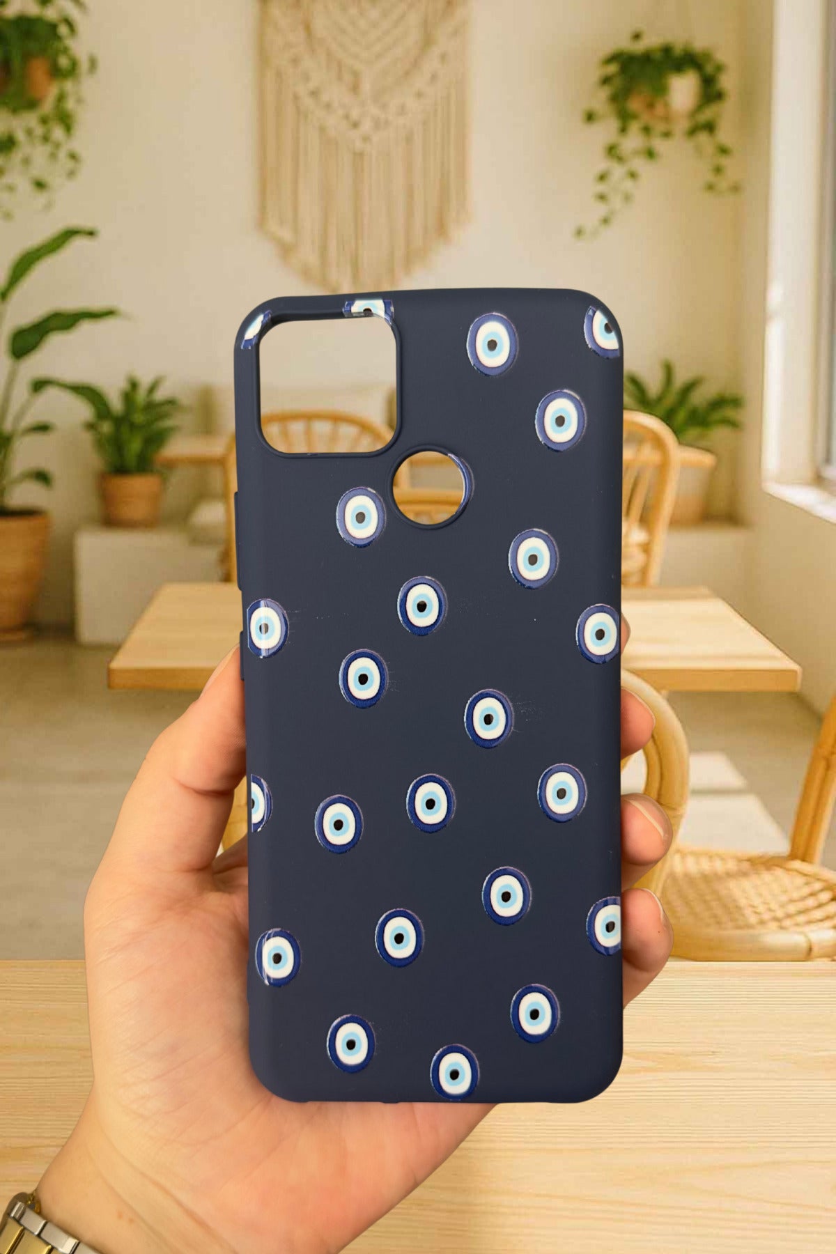 Realme C25 - NAZAR BONCUK DESENLİ Silikon Darbe Emici Klasik Korumalı Rubber Kılıf