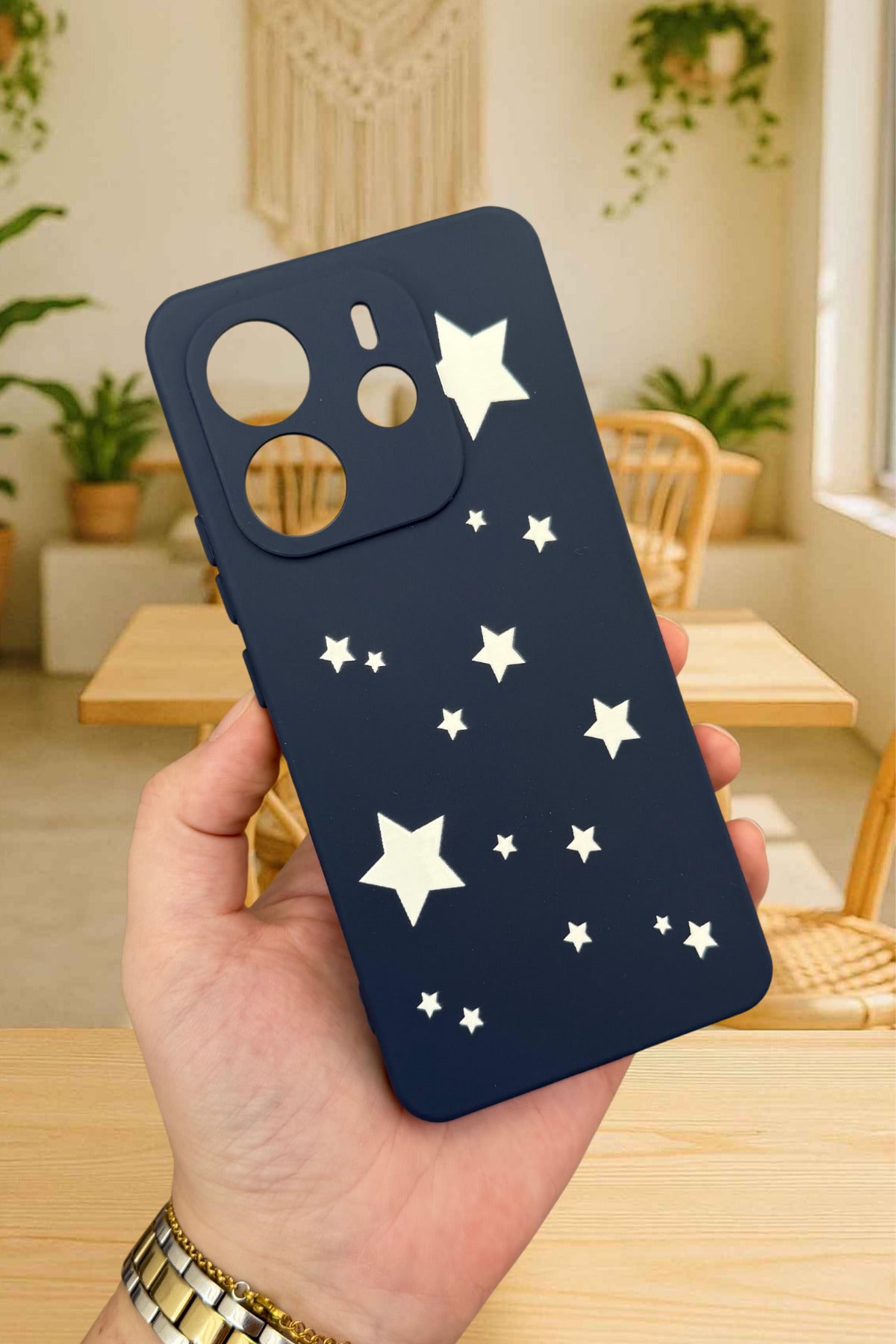 Xiaomi Redmi Note 14 - MİNİ YILDIZ DESENLİ Silikon Darbe Emici Klasik Korumalı Rubber Kılıf