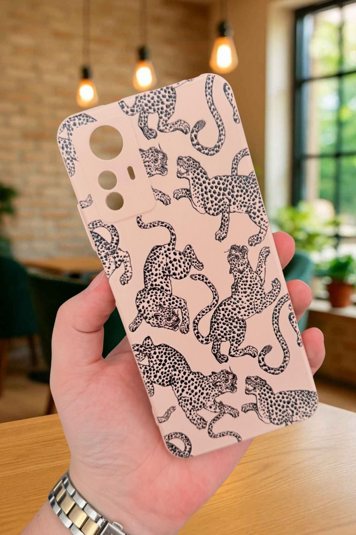 Xiaomi Redmi Note 12S - LEOPAR DESENLİ Silikon Darbe Emici Klasik Korumalı Rubber Kılıf