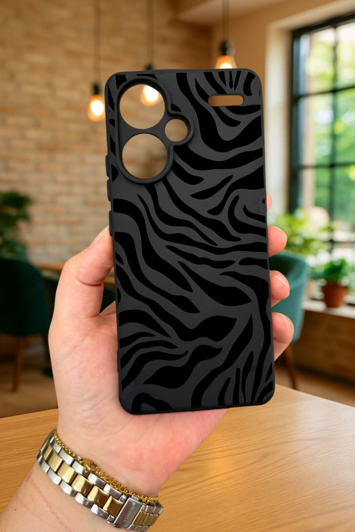 Redmi Note 13 Pro Plus ZEBRA DESENLİ Silikon Darbe Emici Klasik Korumalı Rubber Kılıf
