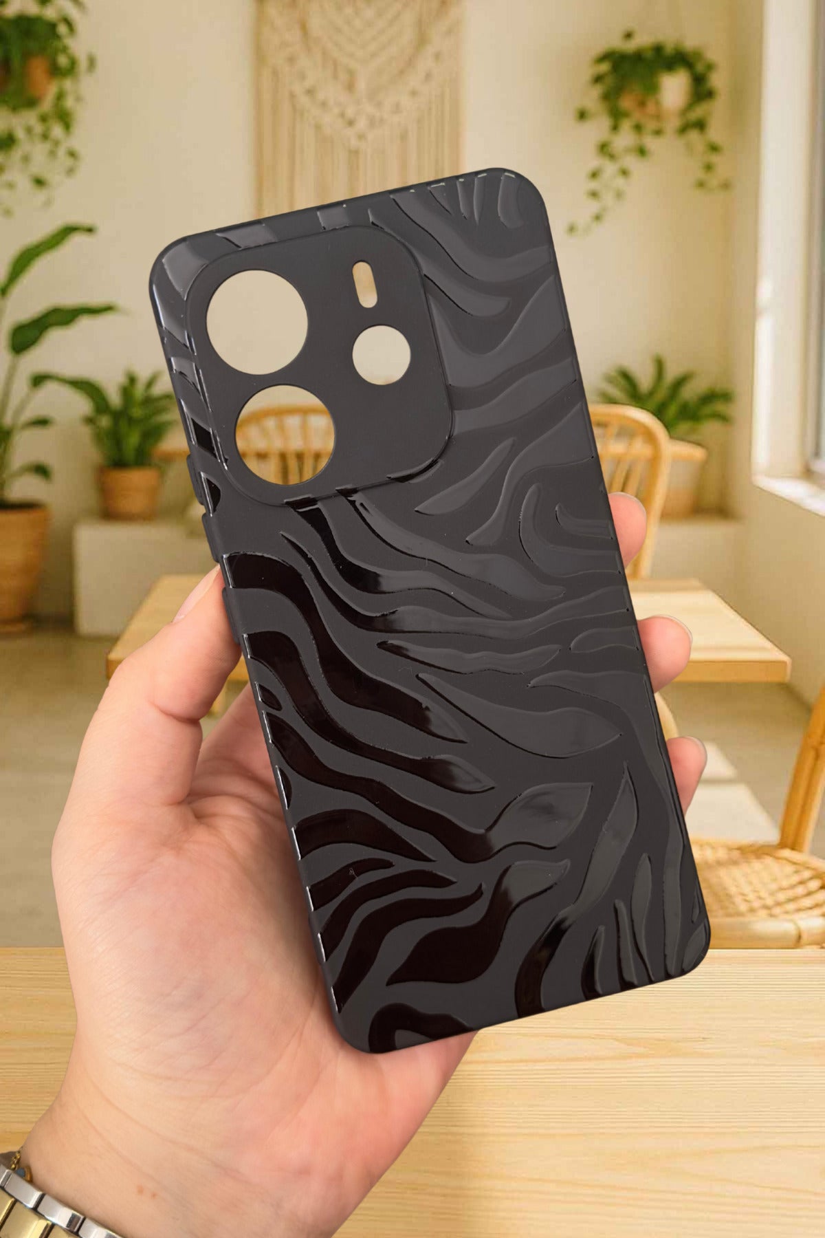 Xiaomi Redmi Note 14 ZEBRA DESENLİ Silikon Darbe Emici Klasik Korumalı Rubber Kılıf
