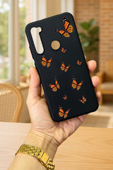 Xiaomi Redmi Note 8 KELEBEK DESENLİ Silikon Darbe Emici Klasik Korumalı Rubber Kılıf