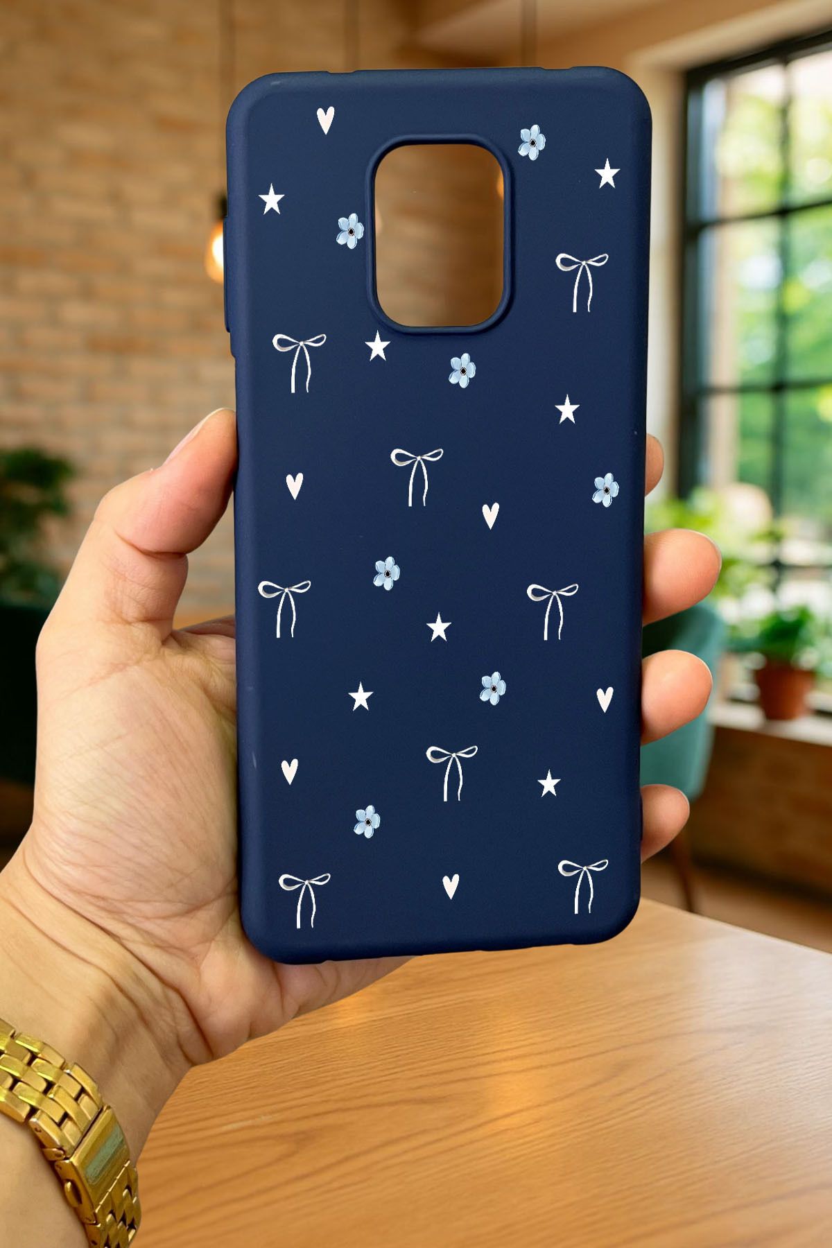 Redmi Note 9 Pro/9S Uyumlu MİNİ FİYONK DESENLİ Silikon Darbe Emici Klasik Korumalı Rubber Kılıf