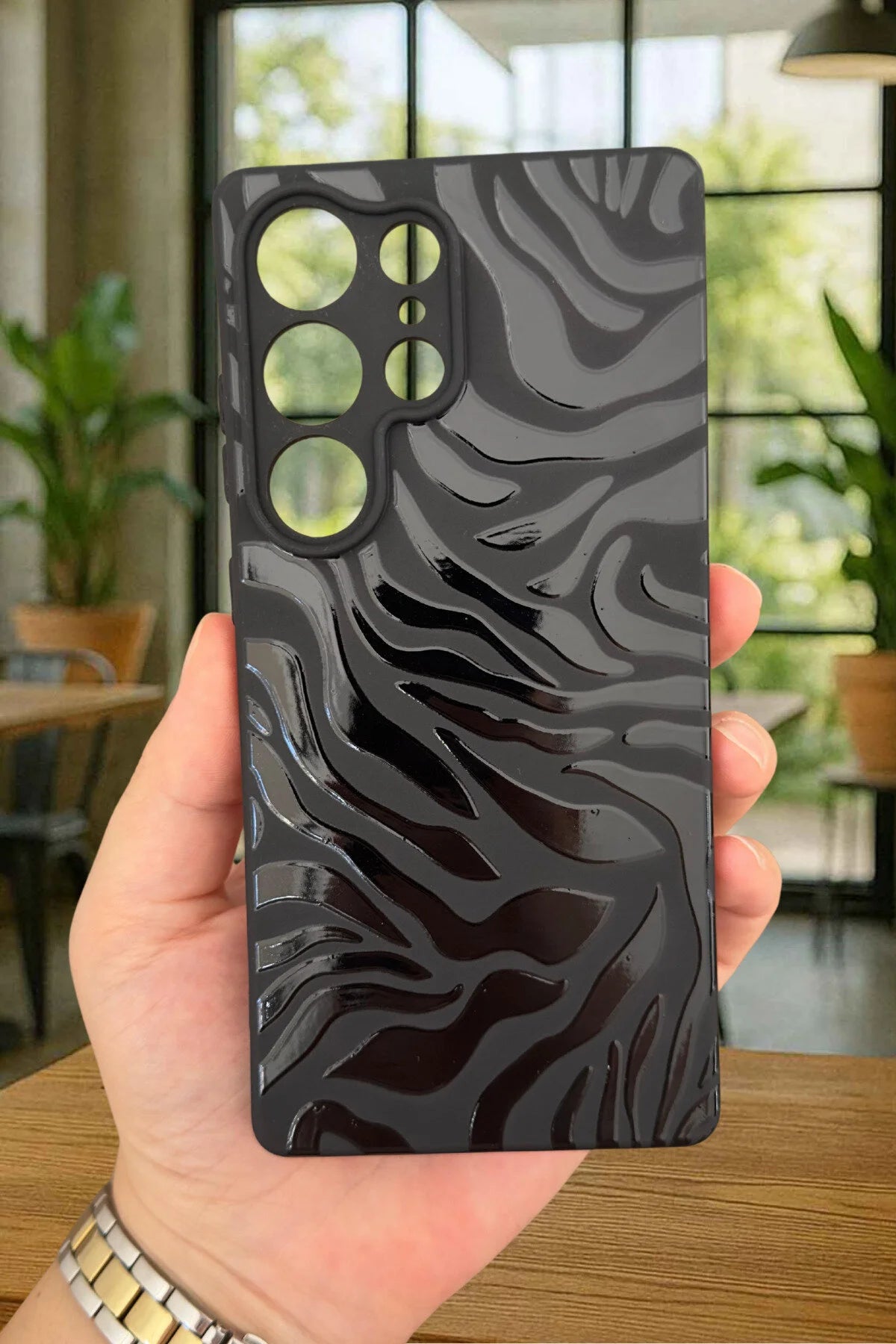 Samsung Galaxy S25 Ultra Uyumlu Zebra Desenli Silikon Darbe Emici Klasik Korumalı Rubber Kılıf