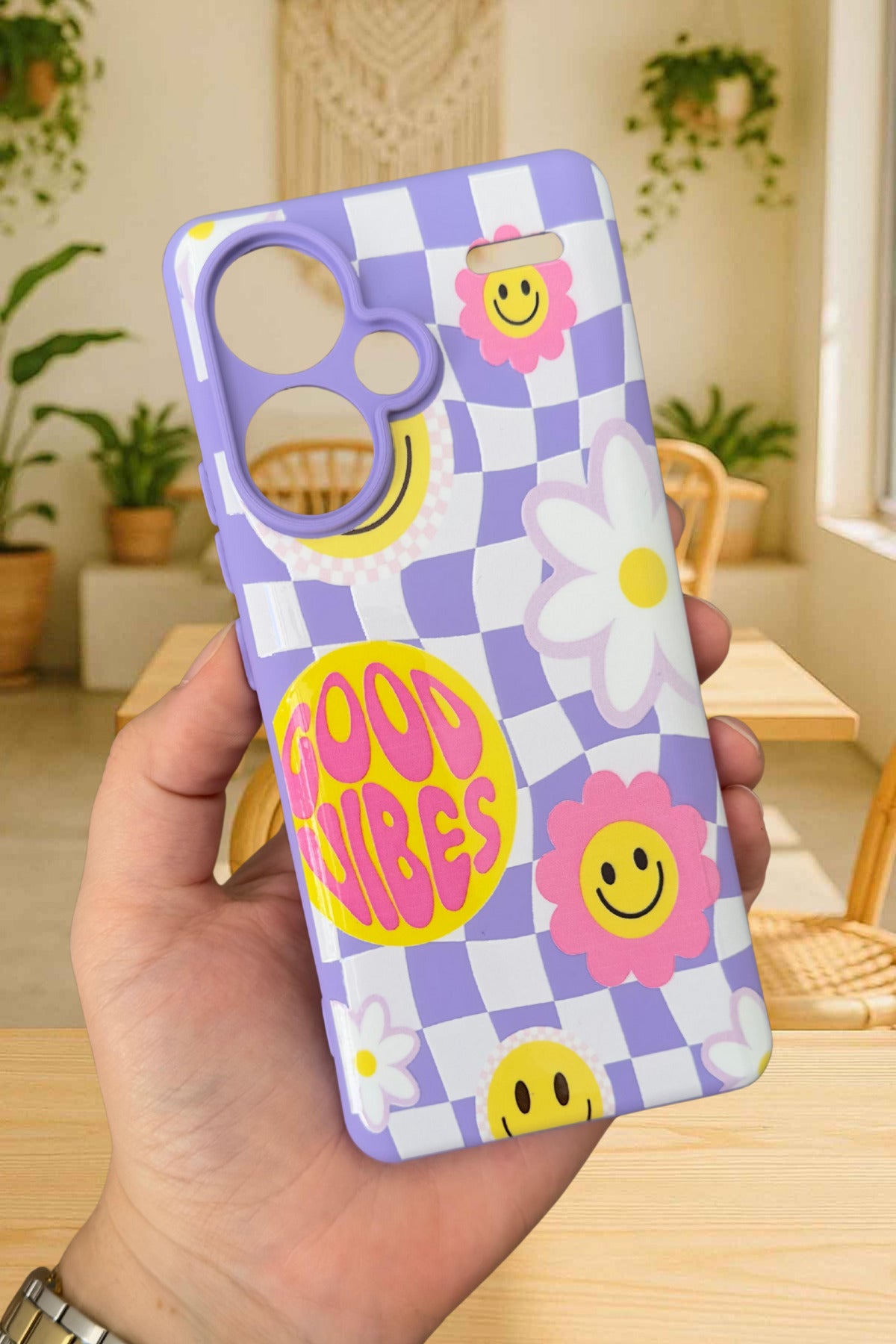 Xiaomi Redmi Note 13 Pro Plus - GOOD VİBES Silikon Darbe Emici Klasik Korumalı Rubber Kılıf