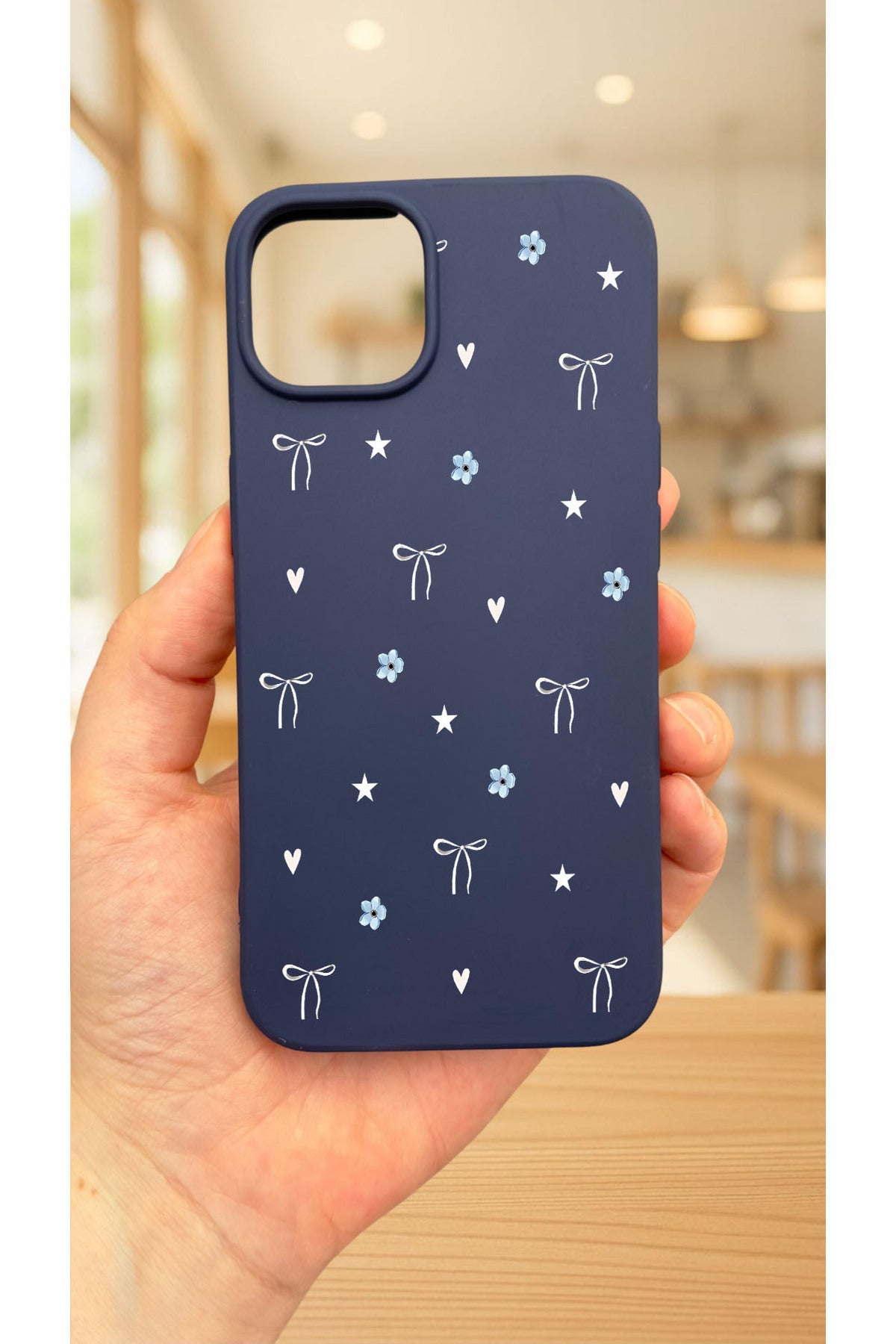 iPhone 12 ve 12 Pro Uyumlu MİNİ FİYONK DESENLİ Silikon Darbe Emici Klasik Korumalı Rubber Kılıf