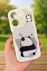 Redmi 13C Sevimli Ayıcık Panda Desenli 3 Boyutlu Şirin Parlak Tasarım Panda Kılıf