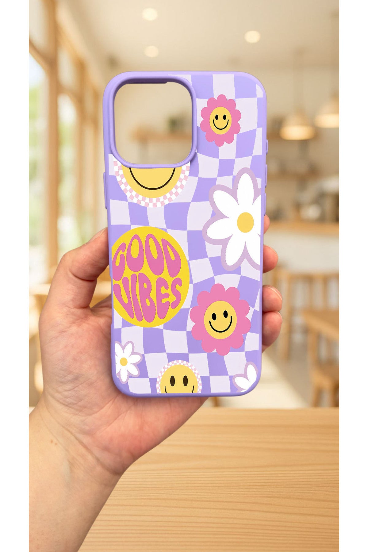 iPhone 15 Pro Max -GOOD VİBES Silikon Darbe Emici Klasik Korumalı Rubber Kılıf