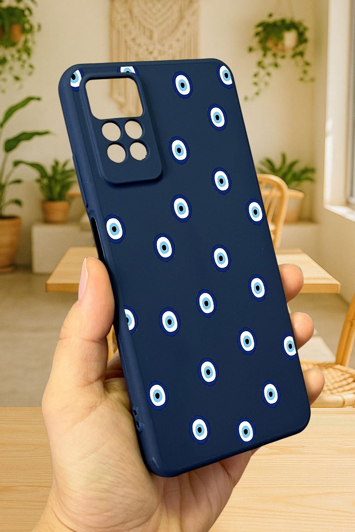 Redmi Note 11 Pro/Note 12 Pro 4G NAZAR BONCUK DESENLİ Silikon Darbe Emici Korumalı Rubber Kılıf
