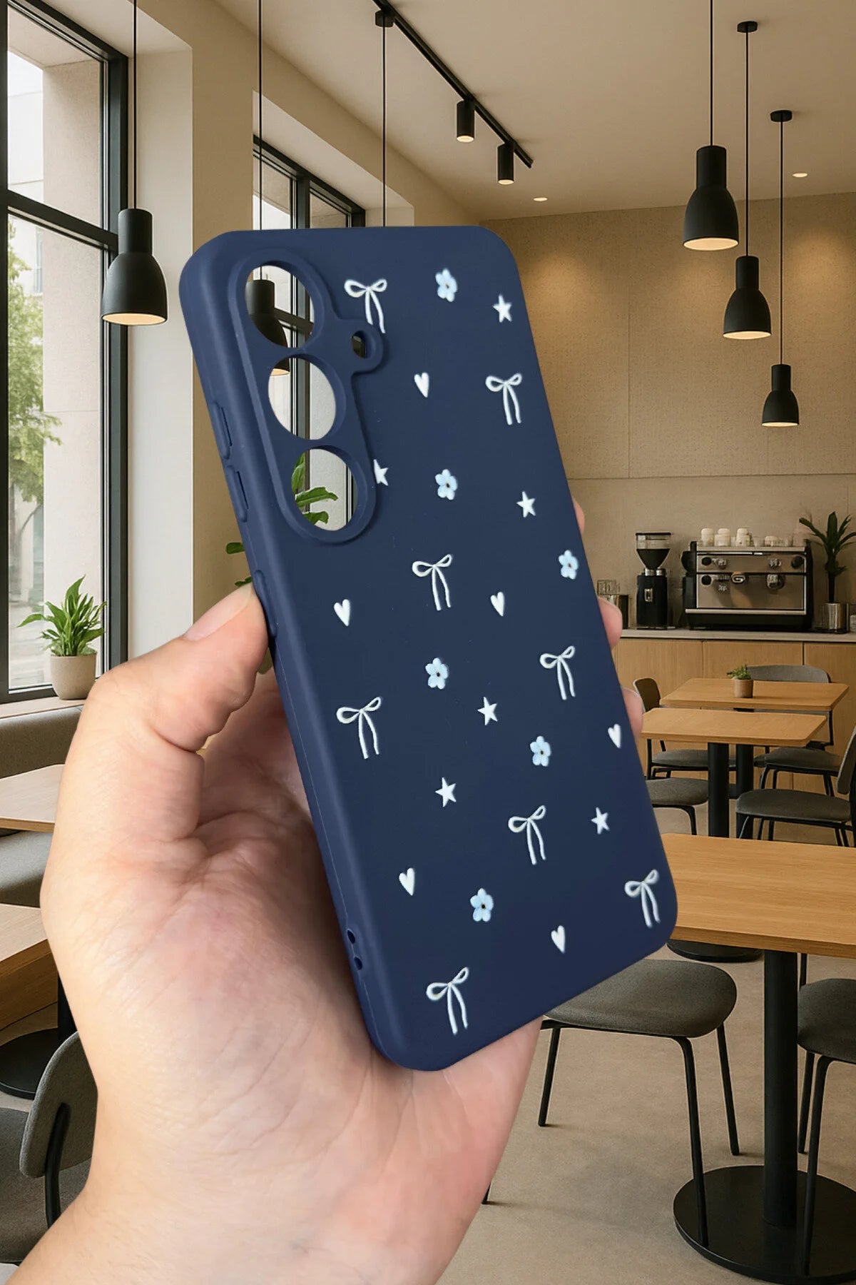Samsung Galaxy S25- MİNİ FİYONK DESENLİ Silikon Darbe Emici Klasik Korumalı Rubber Kılıf