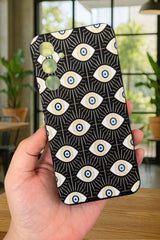 Samsung Galaxy A25 Uyumlu Evıl Eye Desenli Silikon Darbe Emici Klasik Korumalı Rubber Kılıf