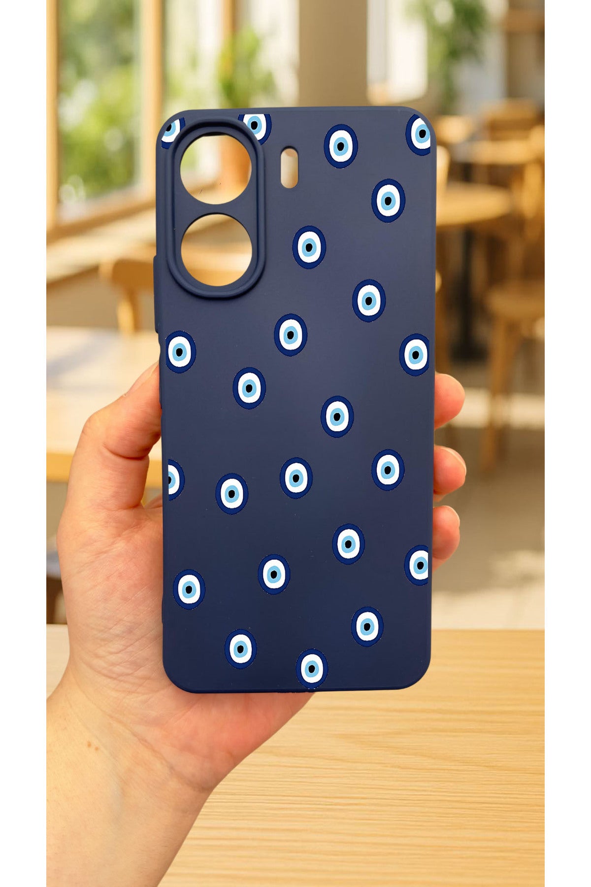 REDMİ 13C-015 NAZAR BONCUK DESENLİ Lansman Kamera Korumalı Yumuşak Silikon RUBBER Kılıf