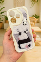Redmi 13 Sevimli Ayıcık Panda Desenli 3 Boyutlu Şirin Parlak Tasarım Panda Kılıf
