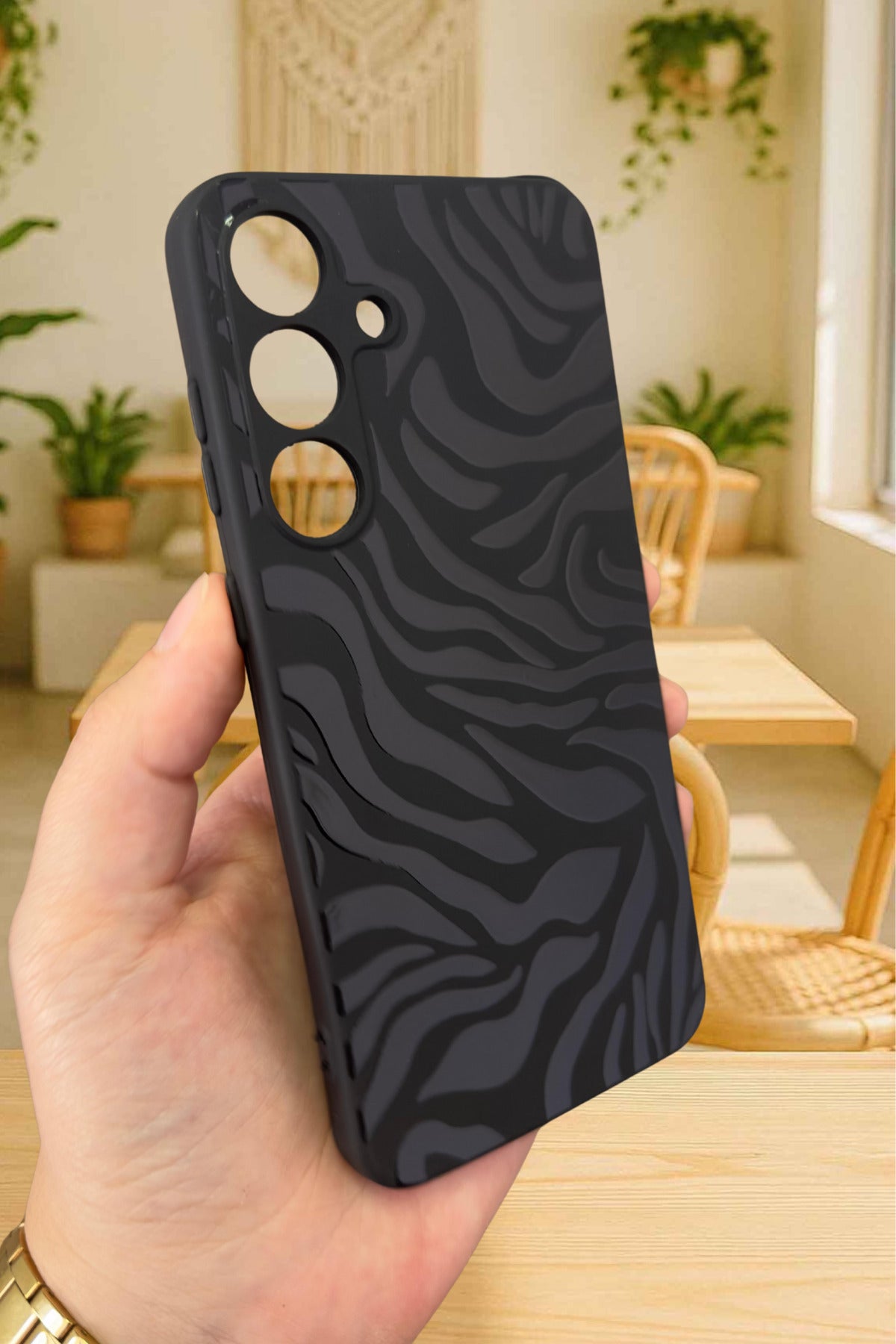 Samsung Galaxy A05s - ZEBRA DESENLİ Silikon Darbe Emici Klasik Korumalı Rubber Kılıf