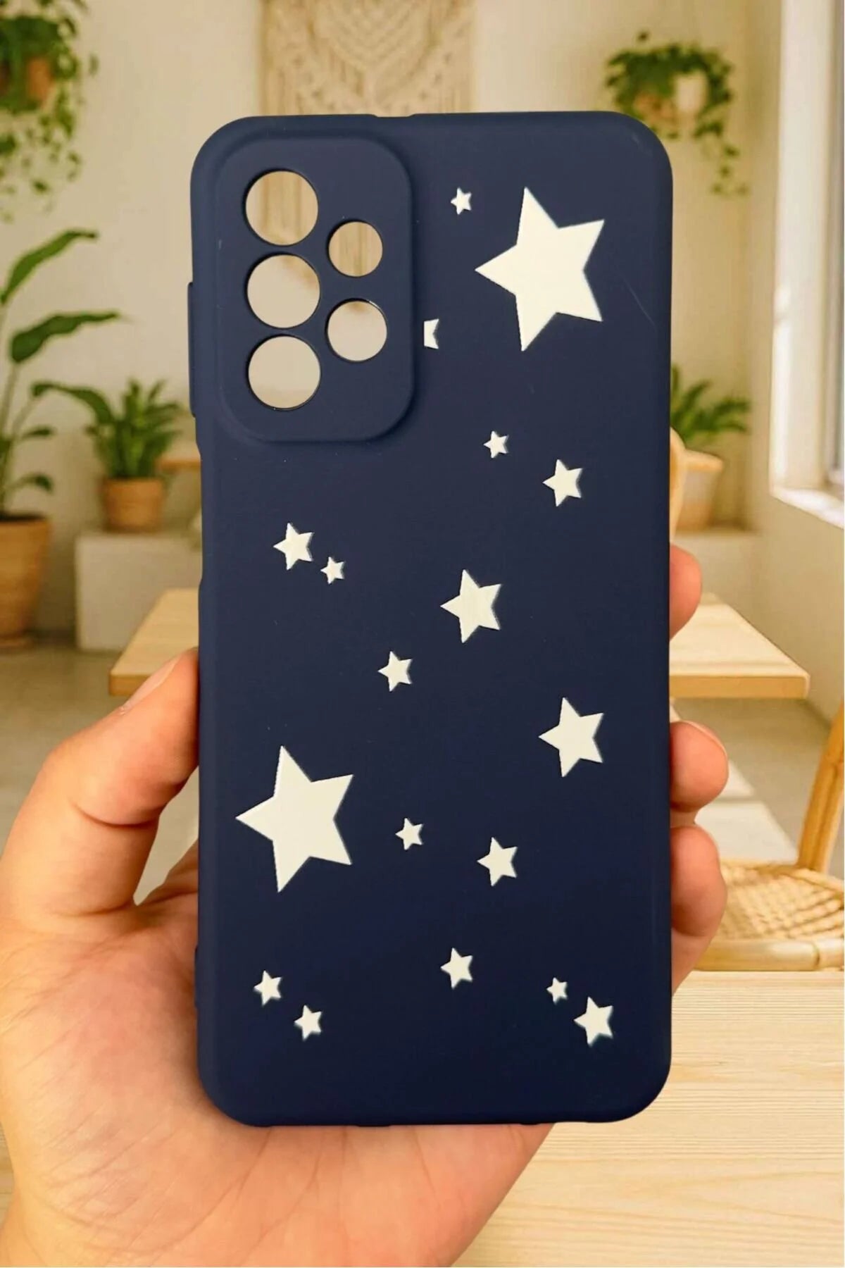 Samsung Galaxy A53 Uyumlu Mini Yıldız Desenli Silikon Darbe Emici Klasik Korumalı Rubber Kılıf