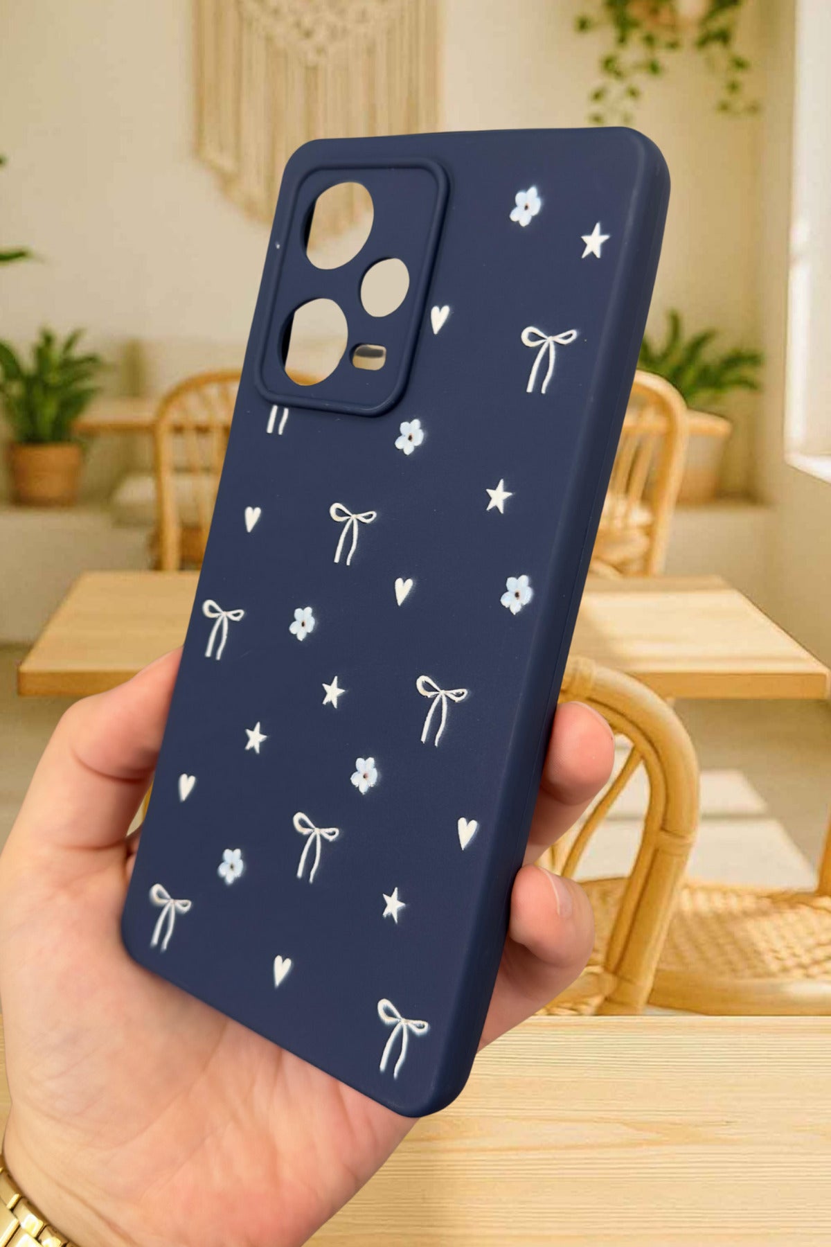 Xiaomi Redmi Note 12 Pro 5G-MİNİ FİYONK DESENLİ Silikon Darbe Emici Klasik Korumalı Rubber Kılıf