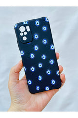 Redmi Note 10/10S Uyumlu NAZAR BONCUK DESENLİ Silikon Darbe Emici Klasik Korumalı Rubber Kılıf