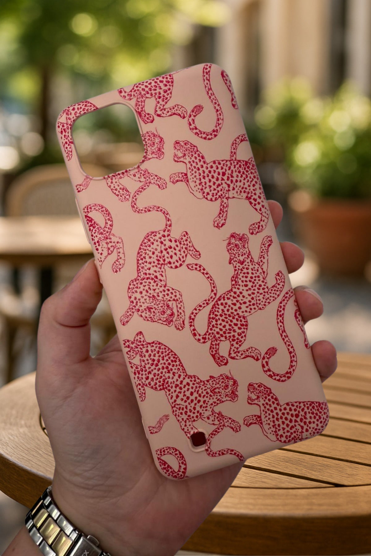 Realme C11 -PEMBE LEOPAR DESENLİ Silikon Darbe Emici Klasik Korumalı Rubber Kılıf