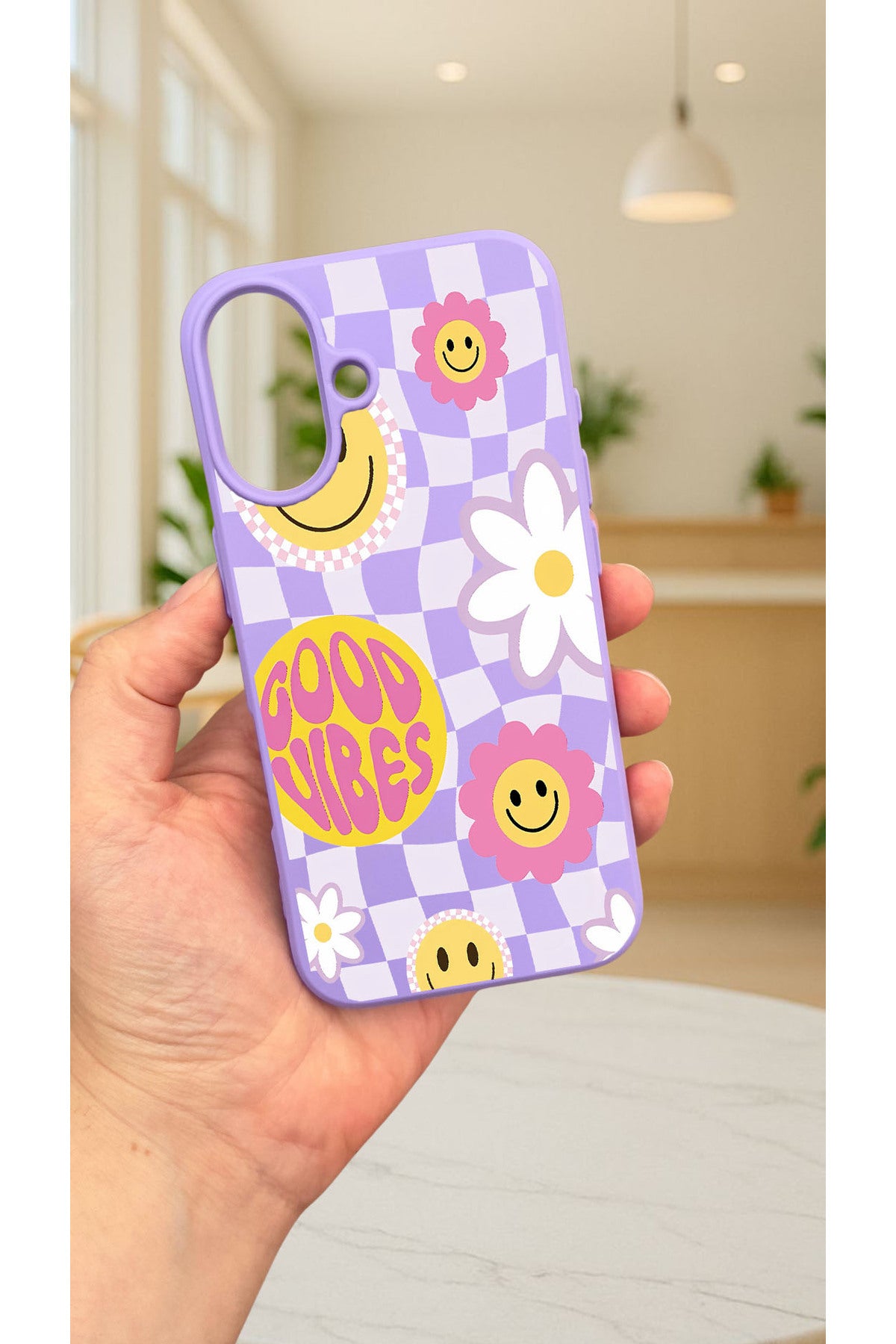 iPhone 16 - GOOD VİBES Silikon Darbe Emici Klasik Korumalı Rubber Kılıf