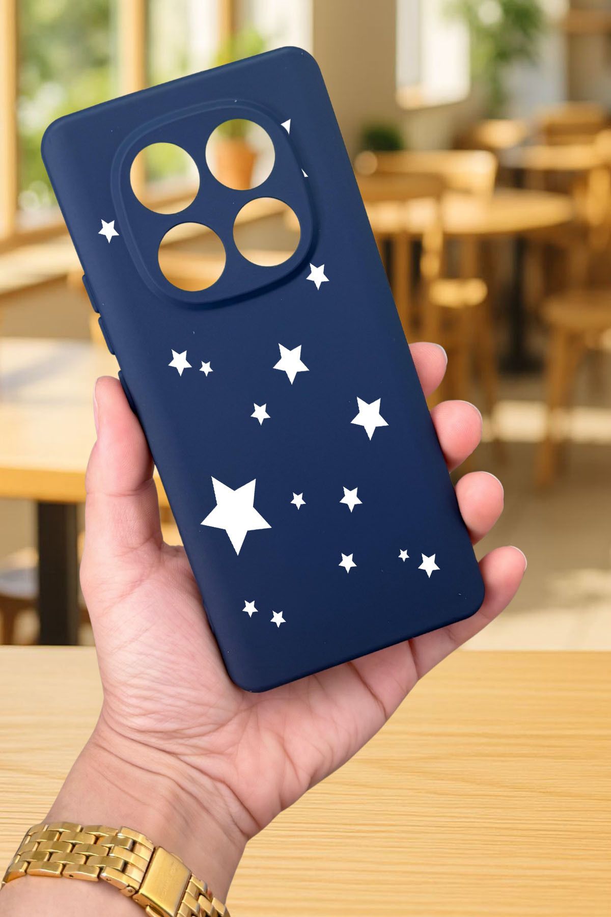 Xiaomi Redmi Note 14 Pro 4G-MİNİ YILDIZ DESENLİ Silikon Darbe Emici Klasik Korumalı Rubber Kılıf
