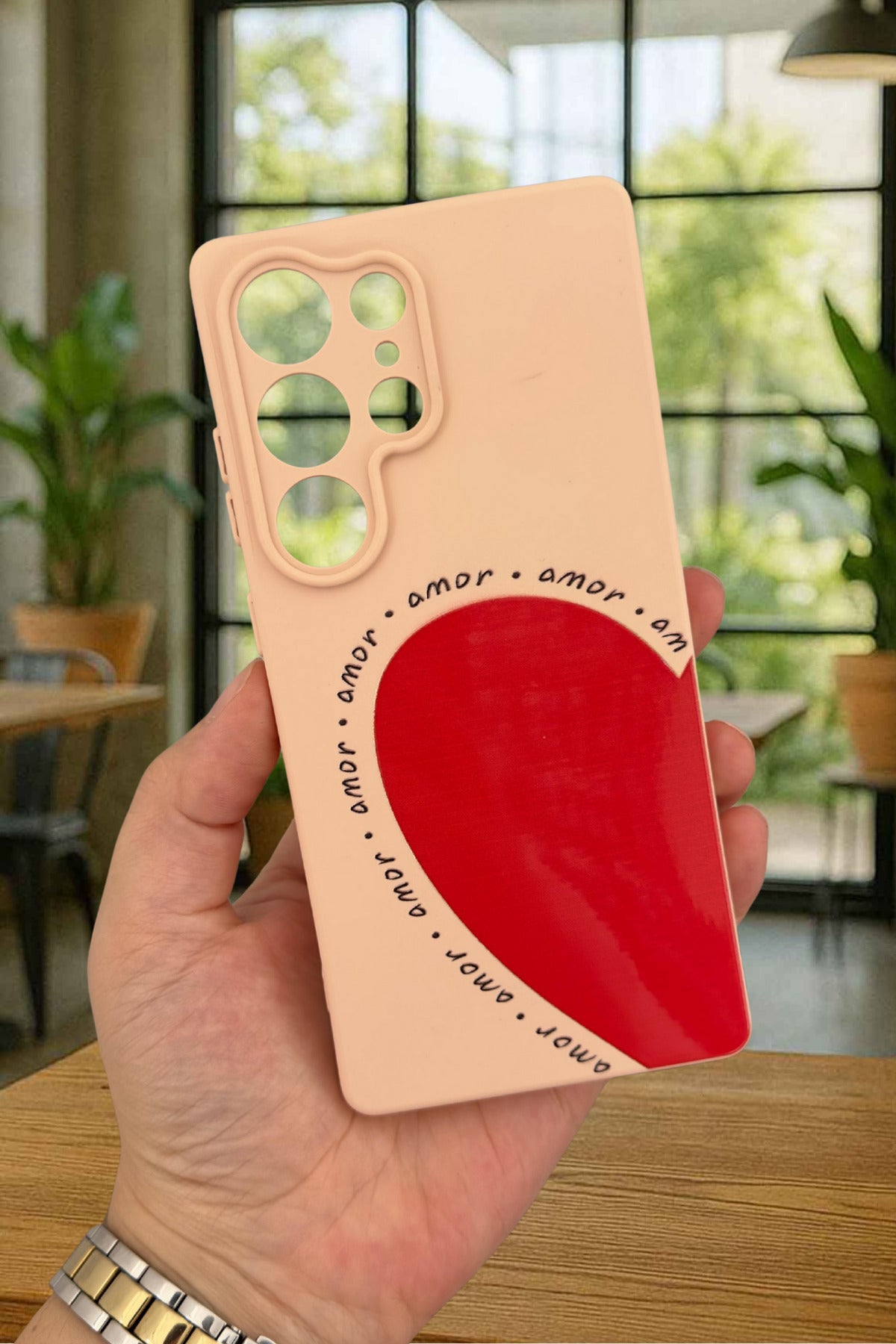 Samsung Galaxy S25 Ultra Uyumlu Amor Kalp Silikon Darbe Emici Klasik Korumalı Rubber Kılıf
