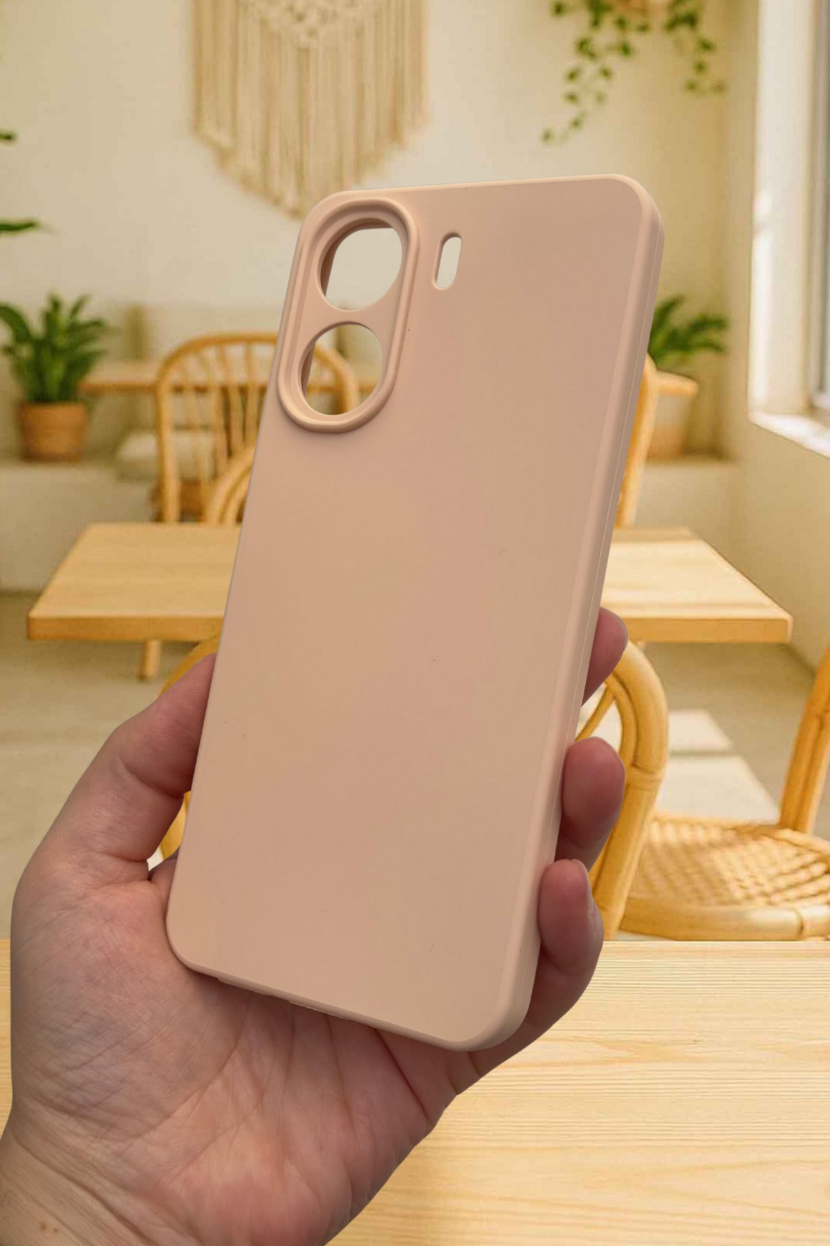 REDMİ 13C-PUDRA Lansman Kamera Korumalı Yumuşak Silikon RUBBER Kılıf