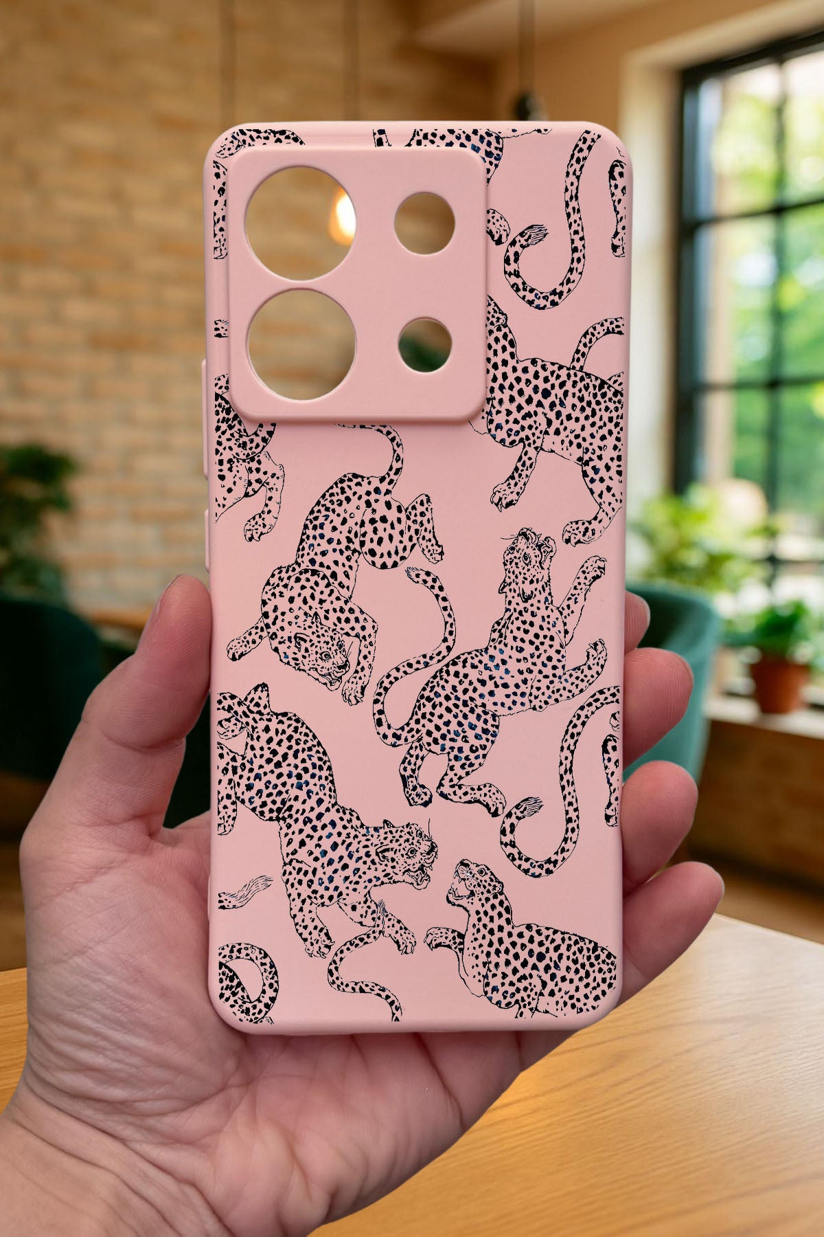 Xiaomi Redmi Note 13 Pro 5G LEOPAR DESENLİ Silikon Darbe Emici Klasik Korumalı Rubber Kılıf