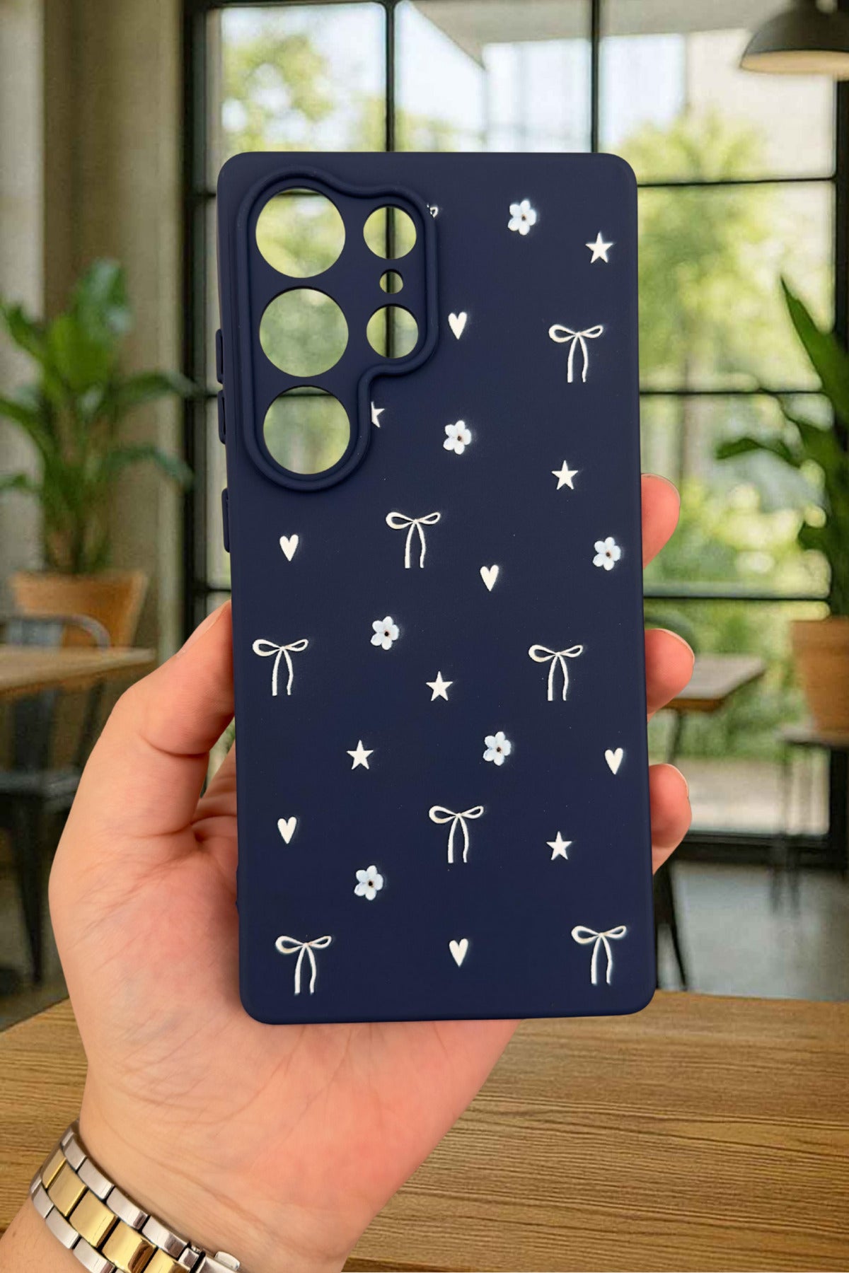 Samsung Galaxy S25 Ultra - Mini Fiyonk Desenli Silikon Darbe Emici Klasik Korumalı Rubber Kılıf