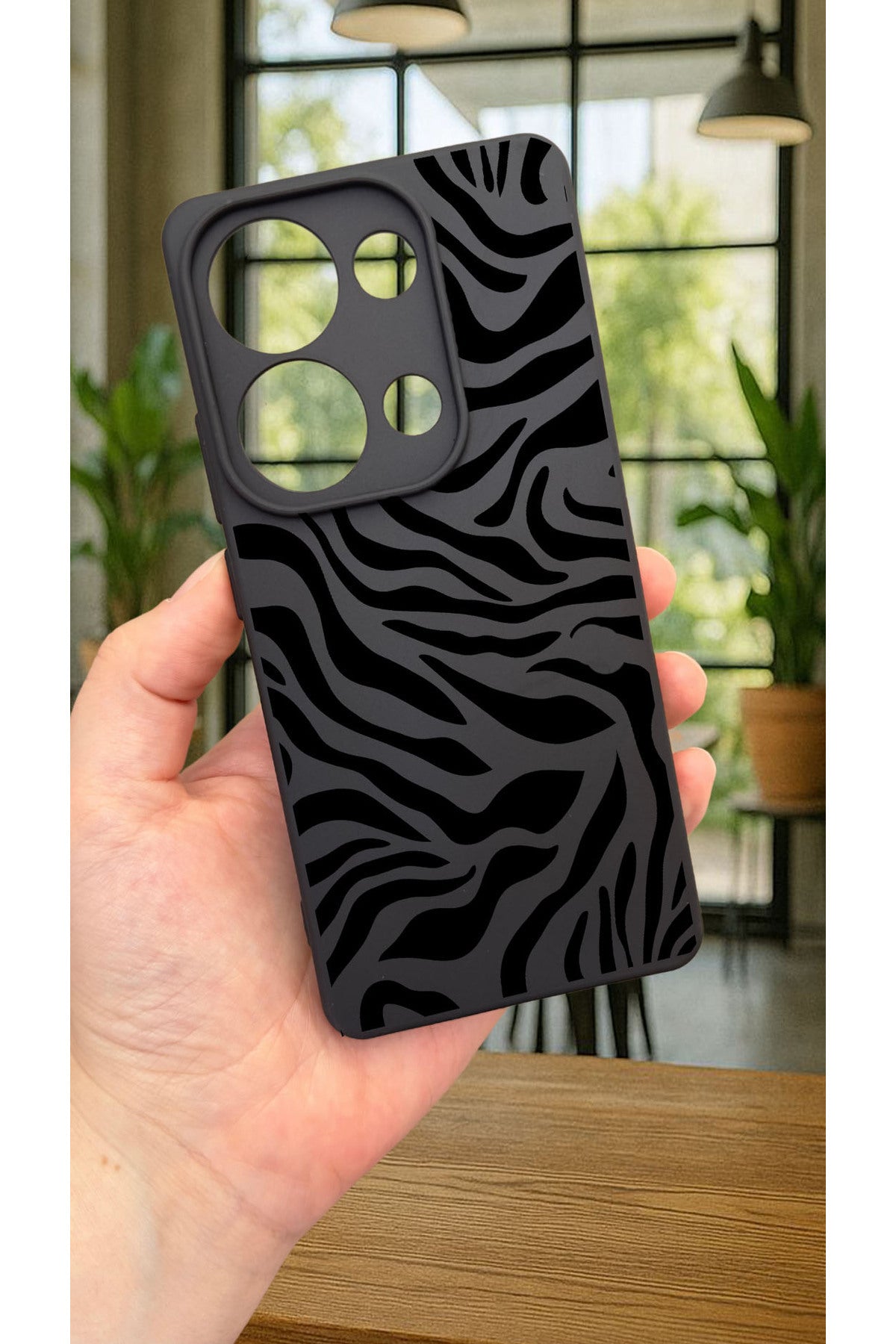 Redmi Note 13 4G UYUMLU ZEBRA DESENLİ Silikon Darbe Emici Klasik Korumalı Rubber Kılıf