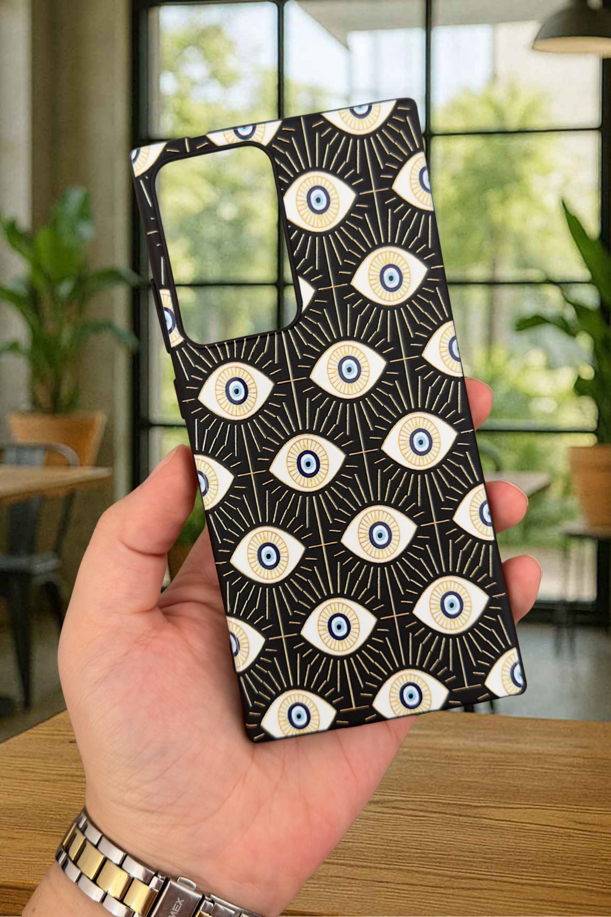 Samsung Galaxy Note 20 Ultra - EVIL EYE DESENLİ Silikon Darbe Emici Klasik Korumalı Rubber Kılıf
