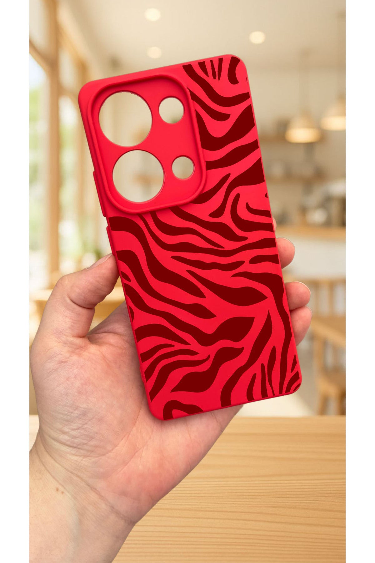 Xiaomi Redmi Note 13 4G Uyumlu ZEBRA DESENLİ Silikon Darbe Emici Klasik Korumalı Rubber Kılıf