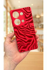 Xiaomi Redmi Note 13 4G Uyumlu ZEBRA DESENLİ Silikon Darbe Emici Klasik Korumalı Rubber Kılıf
