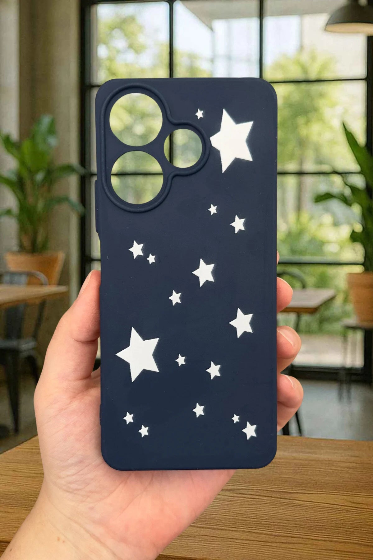 Xiaomi Redmi 13 4G MİNİ YILDIZ DESENLİ Silikon Darbe Emici Klasik Korumalı Rubber Kılıf
