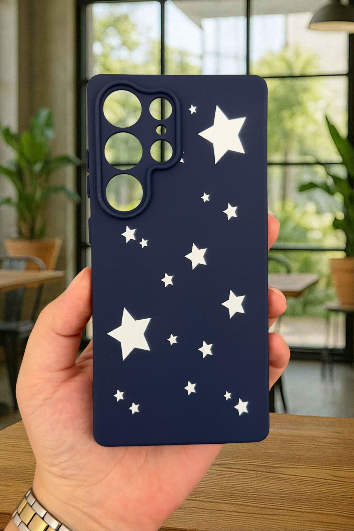 Samsung Galaxy S25 Ultra Mini Yıldız Desenli Silikon Darbe Emici Klasik Korumalı Rubber Kılıf