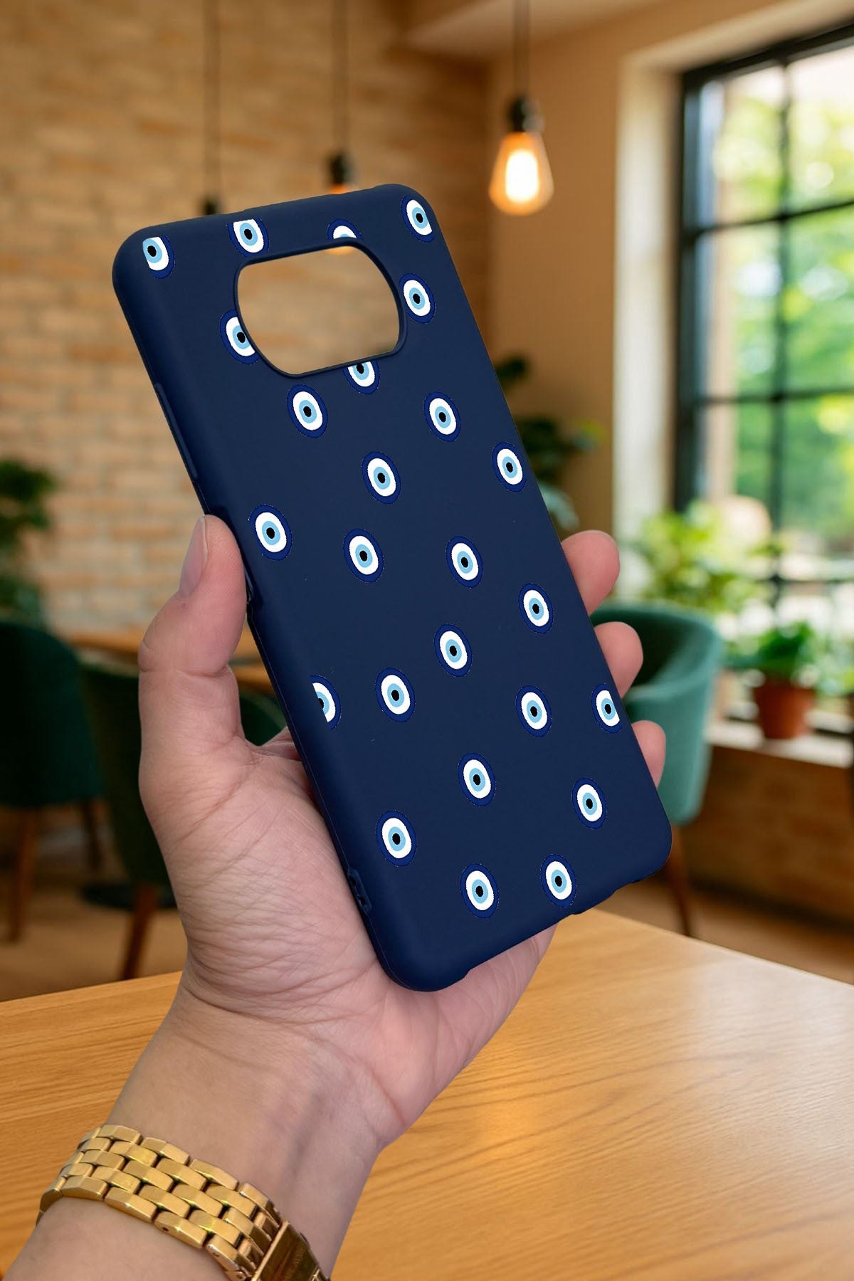 Poco X3 ve X3 Pro - NAZAR BONCUK DESENLİ Silikon Darbe Emici Klasik Korumalı Rubber Kılıf