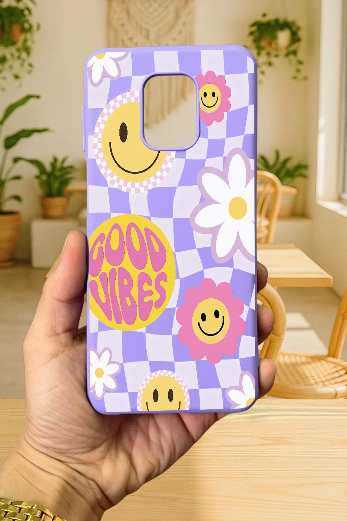 Xiaomi Redmi Note 9 Pro/9S Uyumlu GOOD VİBES Silikon Darbe Emici Klasik Korumalı Rubber Kılıf