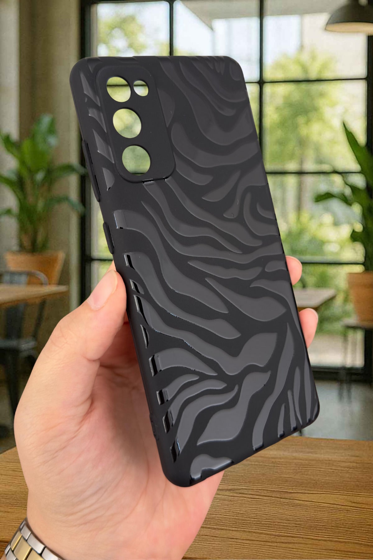 Samsung Galaxy S20 Fe - Zebra Desenli Silikon Darbe Emici Klasik Korumalı Rubber Kılıf