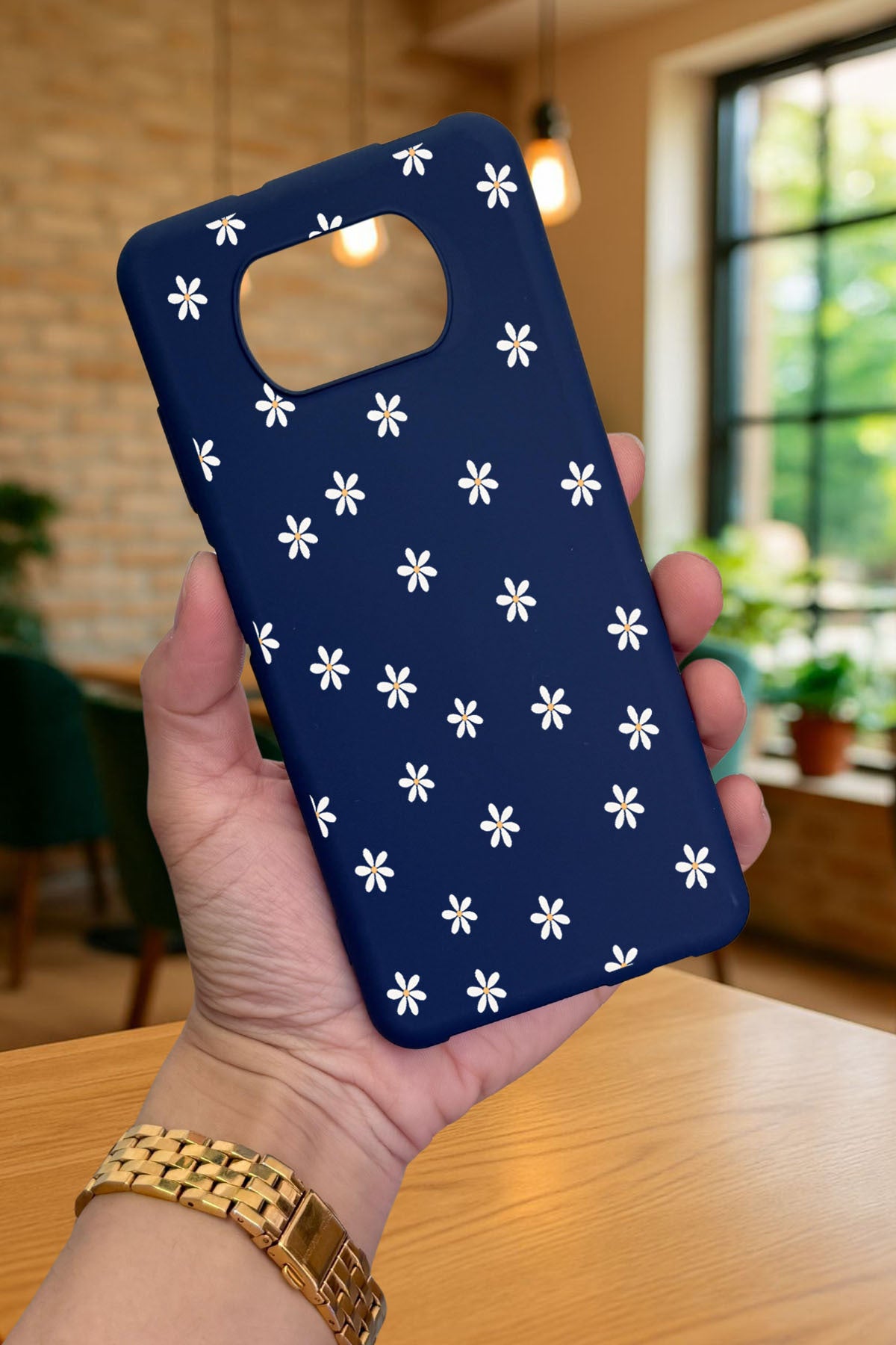 Poco X3 ve X3 Pro -MİNİ PAPATYA DESENLİ Silikon Darbe Emici Klasik Korumalı Rubber Kılıf