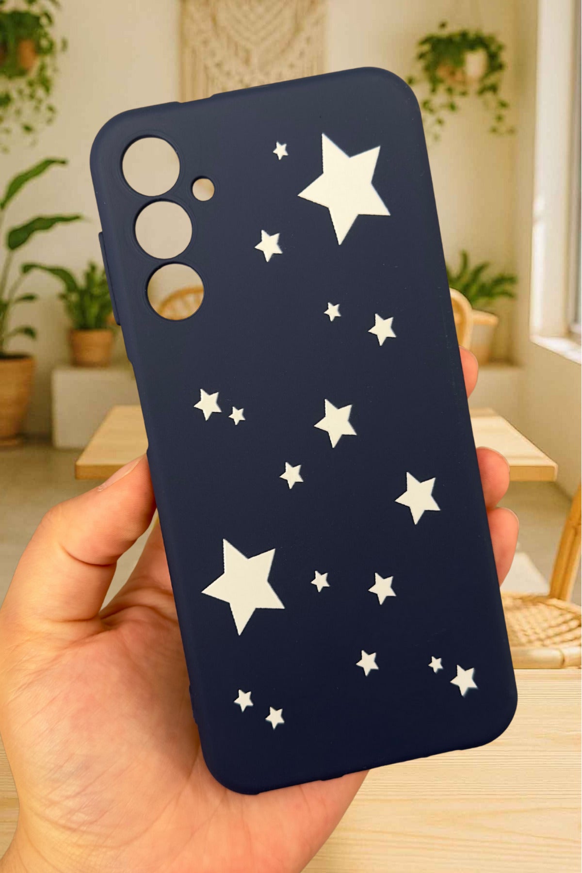 Samsung Galaxy A25 Uyumlu Mini Yıldız Desenli Silikon Darbe Emici Klasik Korumalı Rubber Kılıf