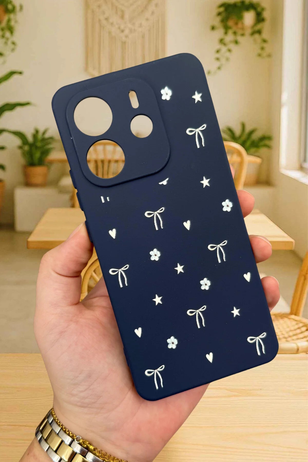 Xiaomi Redmi Note 14-MİNİ FİYONK DESENLİ Silikon Darbe Emici Klasik Korumalı Rubber Kılıf
