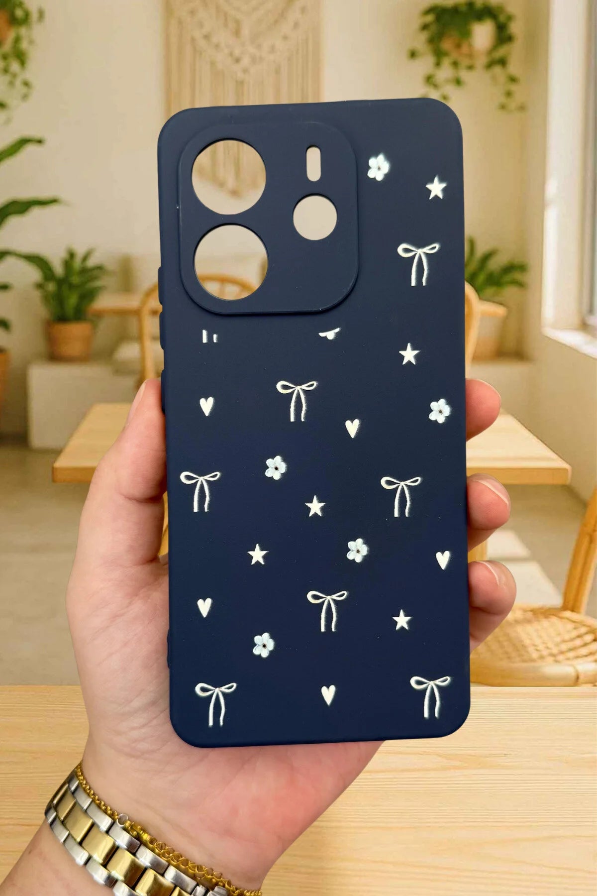 Xiaomi Redmi Note 14-MİNİ FİYONK DESENLİ Silikon Darbe Emici Klasik Korumalı Rubber Kılıf