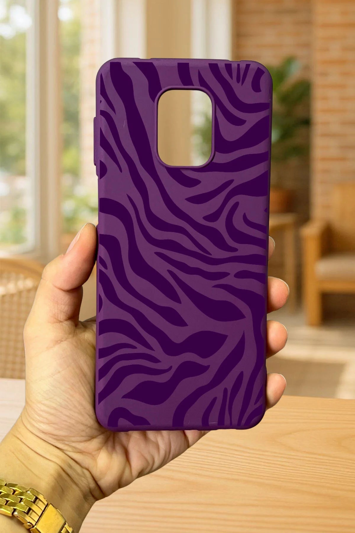 Xiaomi Redmi Note 9 Pro/9S Uyumlu ZEBRA DESENLİ Silikon Darbe Emici Klasik Korumalı Rubber Kılıf