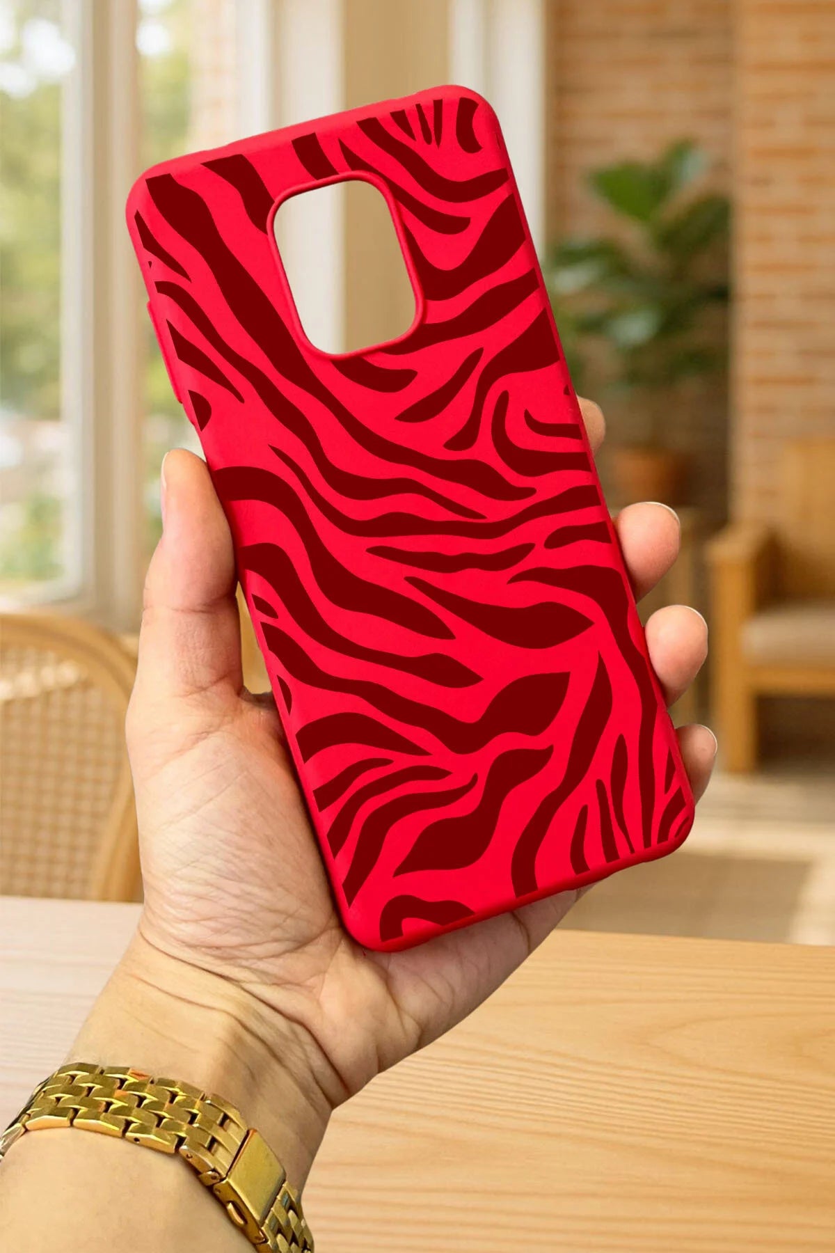 Xiaomi Redmi Note 9 Pro/9S Uyumlu ZEBRA DESENLİ Silikon Darbe Emici Klasik Korumalı Rubber Kılıf