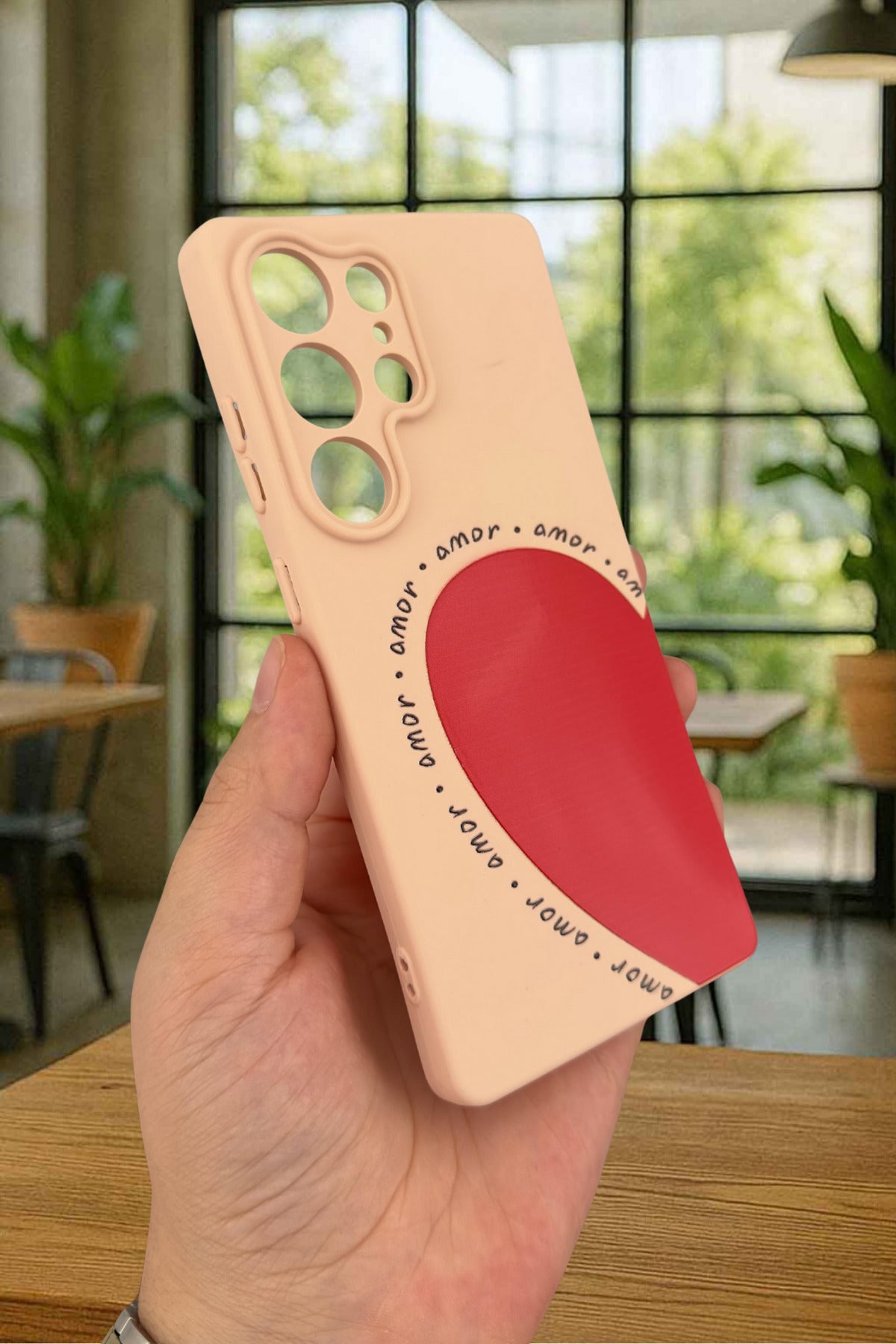 Samsung Galaxy S25 Ultra Uyumlu Amor Kalp Silikon Darbe Emici Klasik Korumalı Rubber Kılıf