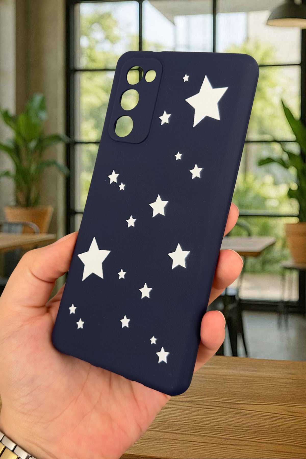 Samsung Galaxy S20 Fe - Mini Yıldız Desenli Silikon Darbe Emici Klasik Korumalı Rubber Kılıf