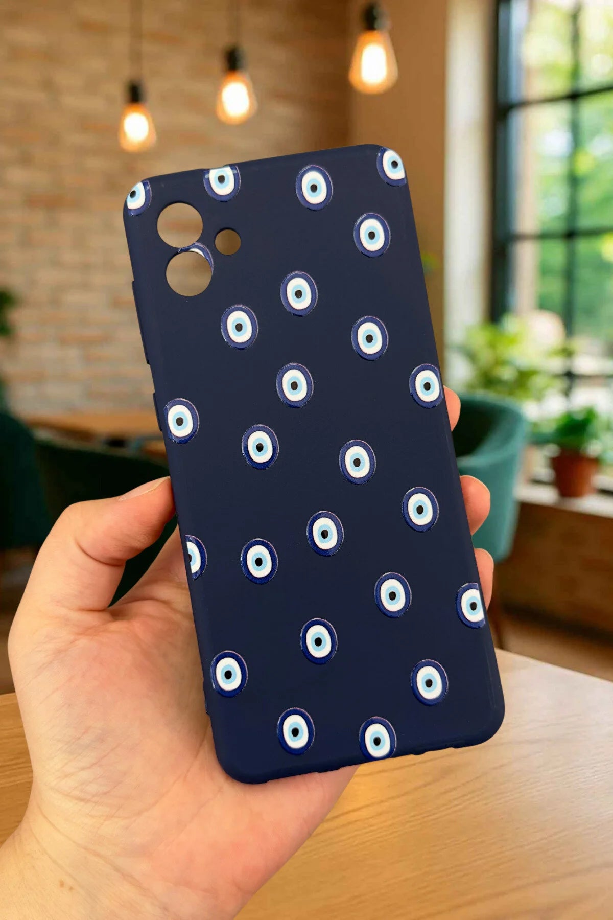Samsung Galaxy A04 - NAZAR BONCUK DESENLİ Silikon Darbe Emici Klasik Korumalı Rubber Kılıf